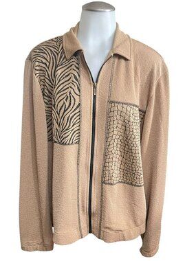 Teddi Petite Jacket Womens XL Petite Tan Brown Lightweight